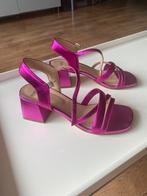 Roze metallic sandalen hak, Kleding | Dames, Ophalen of Verzenden, Roze, Zo goed als nieuw
