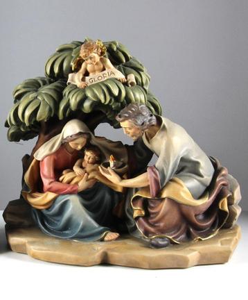 Bernardi Kerstgroep 30 cm – Val Gardena houtsnijwerk beschikbaar voor biedingen