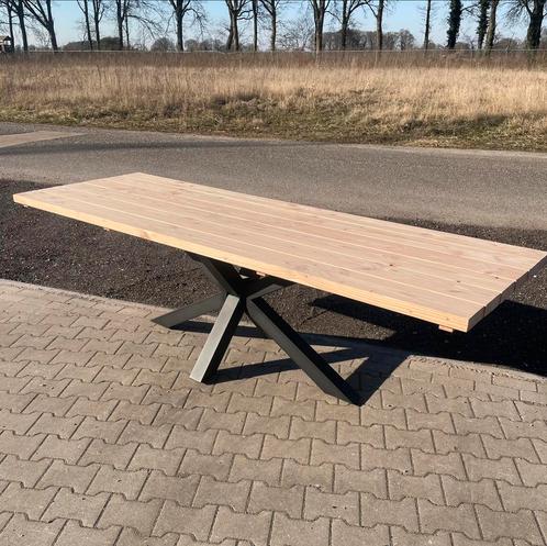 Tuintafel Douglas - Houten Buitentafel - Met Matrix Poot, Tuin en Terras, Tuintafels, Nieuw, Rechthoekig, Hout, Ophalen of Verzenden