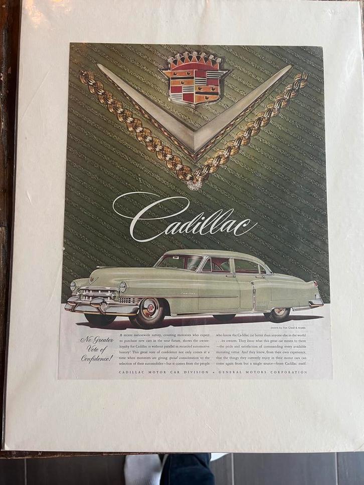 2x Cadillac 1951 originele advertenties – sedan & cabrio, Verzamelen, Merken en Reclamevoorwerpen, Zo goed als nieuw, Overige typen