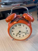 Vintage Oranje Wekker - JISOP Duoclock, Antiek en Kunst, Ophalen of Verzenden