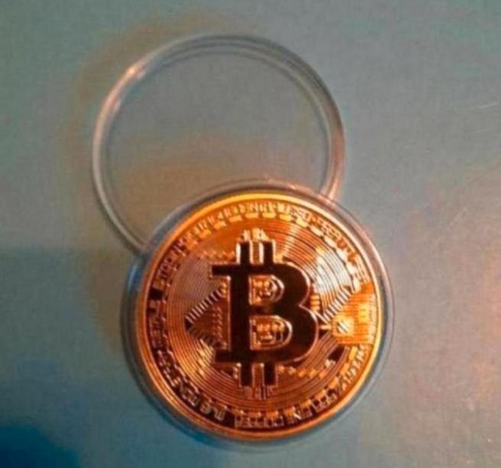 Vergulde Bitcoin Verzamel munt - Nieuw!, Postzegels en Munten, Munten | Europa | Euromunten, Ophalen of Verzenden