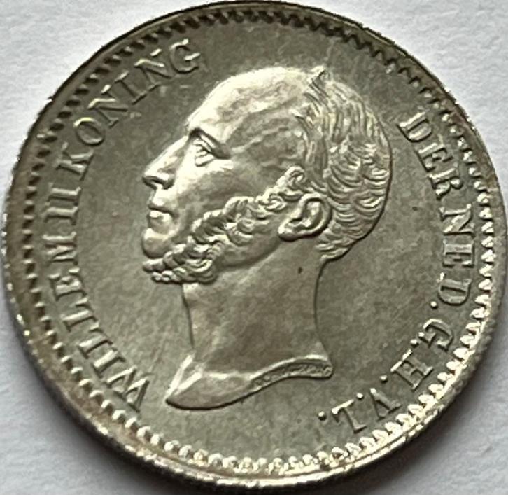 Schitterend dubbeltje 1849, Postzegels en Munten, Munten | Nederland, 10 cent, Koning Willem III, Zilver, Ophalen of Verzenden