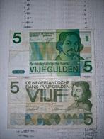 Twee oude Nederlandse 5 gulden biljetten, Postzegels en Munten, Bankbiljetten | Nederland, Ophalen of Verzenden, 5 gulden, Los biljet