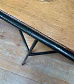 Industriële salontafel metaal hout - vintage retro tafel, Ophalen, Gebruikt, 50 tot 100 cm, 50 tot 75 cm