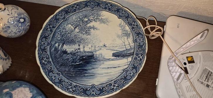 Delfts Blauw Wandbord Boch, Antiek en Kunst, Antiek | Wandborden en Tegels, Ophalen of Verzenden
