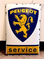 Groot gebold emaille bord Peugeot Service, Antiek en Kunst, Antiek | Emaille, Ophalen of Verzenden