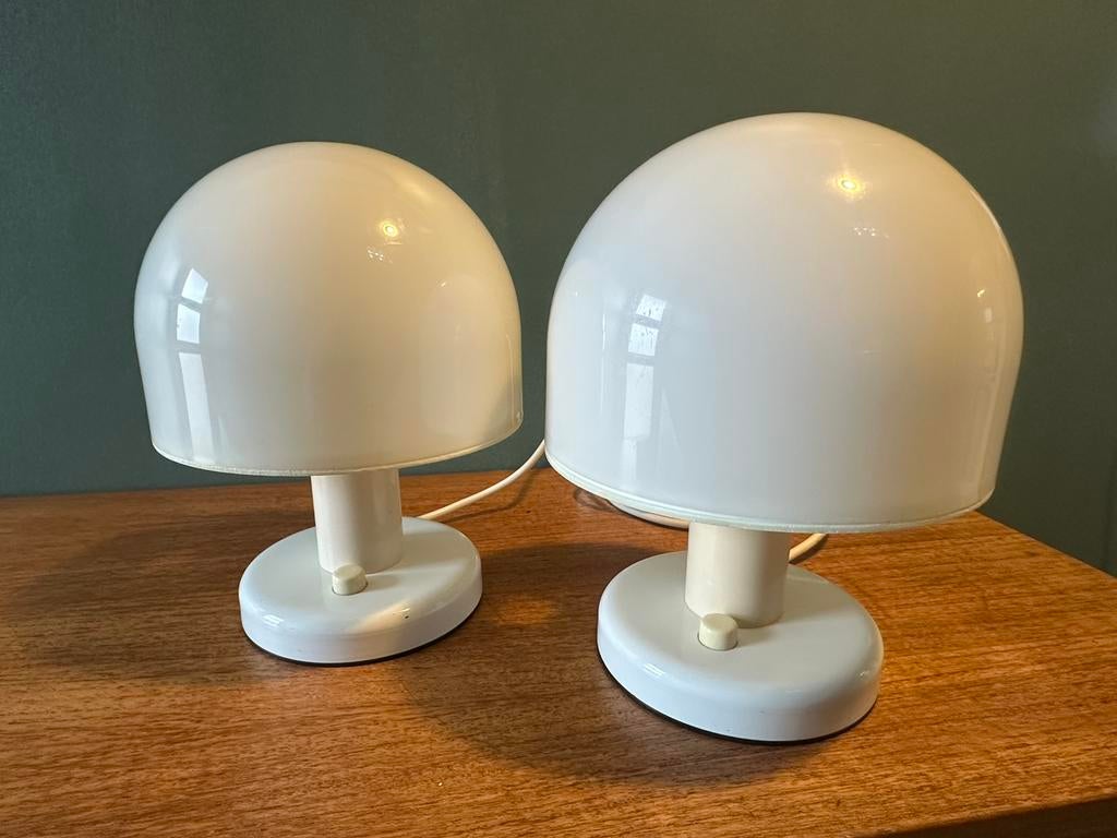 Space Age mushroom tafellampen van Harvey Guzzini, Huis en Inrichting, Lampen | Tafellampen, Gebruikt, Ophalen of Verzenden, Vintage / Retro