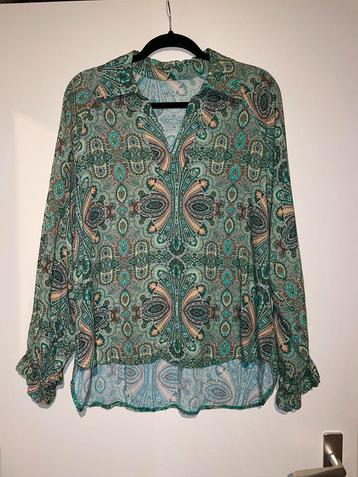 groene boho ibiza paisley marrakech blouse tuniek top mt L beschikbaar voor biedingen
