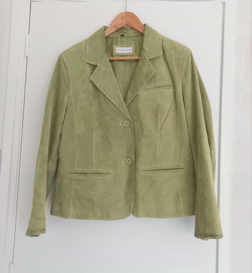 Echt suède damesjasje, Kleding | Dames, Jasjes, Kostuums en Pakken, Zo goed als nieuw, Maat 42/44 (L), Ophalen of Verzenden