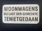Emaille gemeente bord woonwagens repro bord, Ophalen of Verzenden