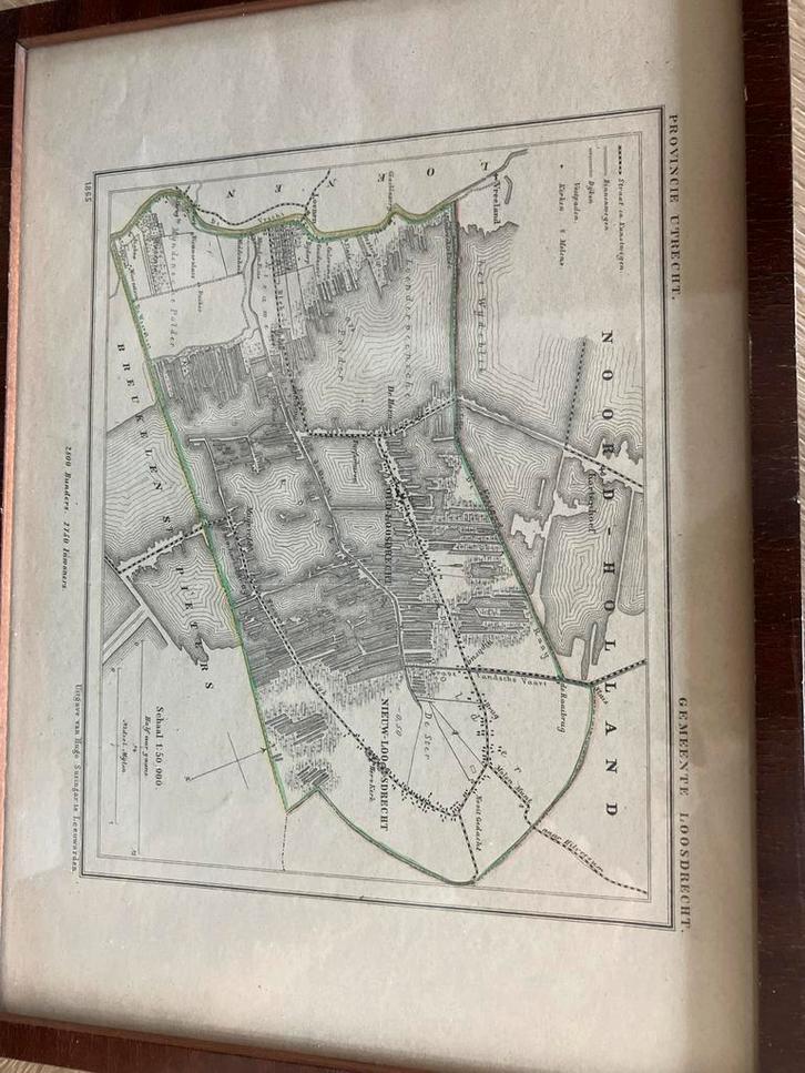 Oude Kaart Loosdrecht 1865, Boeken, Atlassen en Landkaarten, Gelezen, Landkaart, Nederland, 1800 tot 2000, Ophalen of Verzenden