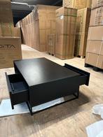 Moderne zwarte salontafel met lades, Huis en Inrichting, 100 tot 150 cm, Ophalen of Verzenden, Zo goed als nieuw, Metaal