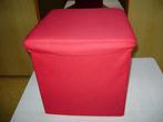 rode opbergpoef van 38x38 x38cm met deksel, Minder dan 50 cm, Vierkant, Minder dan 50 cm, Ophalen of Verzenden
