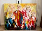 Abstract Acrylverf Schilderij met Engelen - Gesigneerd 2009, Ophalen