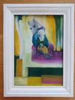 Moedermuis met kind - Olieverfschilderij babykamer, Ophalen of Verzenden