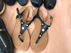 Mooie leren sandalen maat 37, Zwart, Zo goed als nieuw, Sandalen of Muiltjes, Ophalen of Verzenden