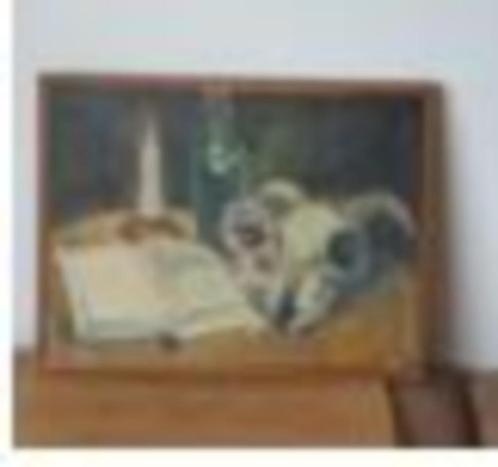 Schilderij stilleven fles kaars boek schedel bok, Antiek en Kunst, Kunst | Schilderijen | Klassiek, Ophalen