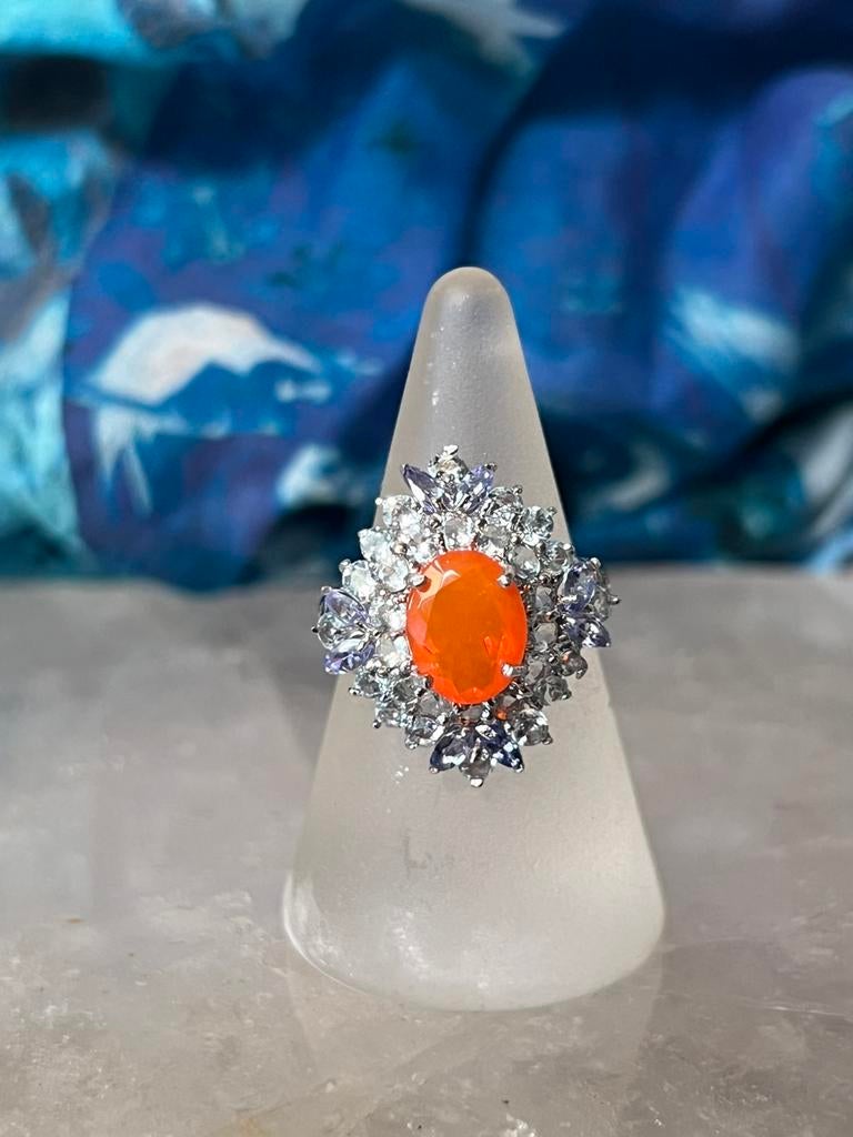 Tanzaniet vuuropaal opaal geluk vreugde beschermt uniek, Nieuw, Ophalen of Verzenden, 17 tot 18, Dame of Heer