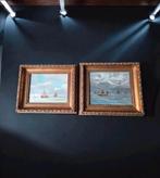 Schilderijtjes schepen op zee gesigneerd kooyman, Ophalen of Verzenden