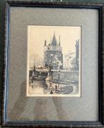 Ets (75/100) van H.E. Roodenburg, Schreierstoren A'dam, Ophalen