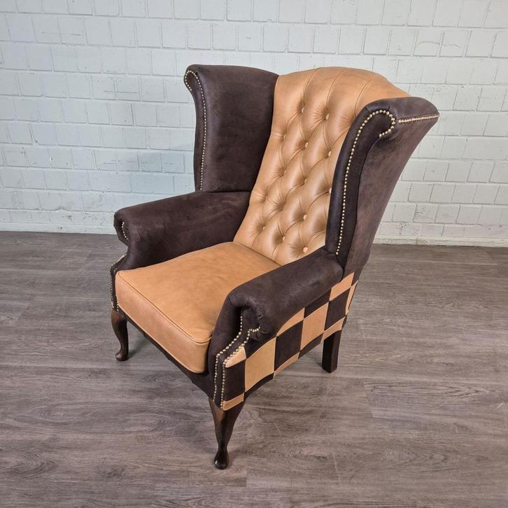 25887 Chesterfield Fauteuil Leder Model Louis, Huis en Inrichting, Fauteuils, Nieuw, 75 tot 100 cm, 75 tot 100 cm, Ophalen of Verzenden