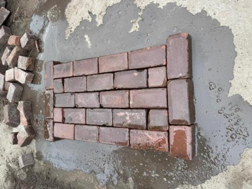 Oud gebakken Flammofiks rood paars Amsterdam, Tuin en Terras, Tegels en Klinkers, Gebruikt, Klinkers, Keramiek, 10 m² of meer