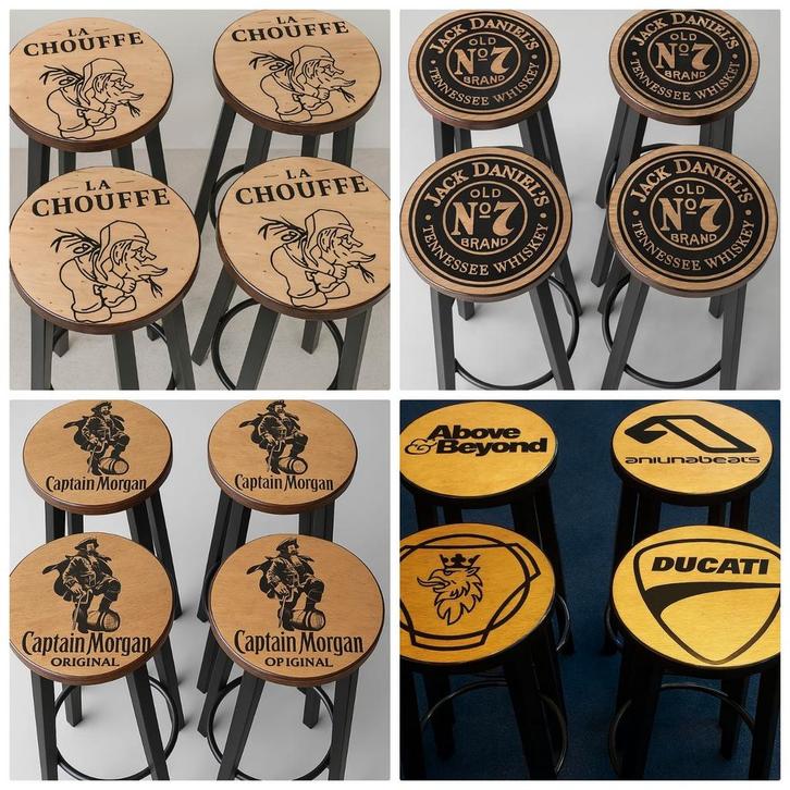 Supermooie barkrukken met elk gewenst logo, Huis en Inrichting, Barkrukken, Nieuw, 60 tot 90 cm, Metaal, 5 krukken of meer, Met voetsteun