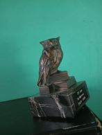 Koper/ messing uiltje op marmer voetje, Ophalen