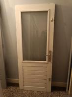 Hardhouten schuurdeur. Kurkdroog met dubbelglas en slot, Doe-het-zelf en Verbouw, Deuren en Horren, Gebruikt, Minder dan 80 cm
