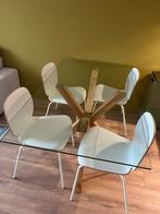 Glazen eettafel Agerby Jysk, Huis en Inrichting, Stoelen, Ophalen, Zo goed als nieuw, Hout