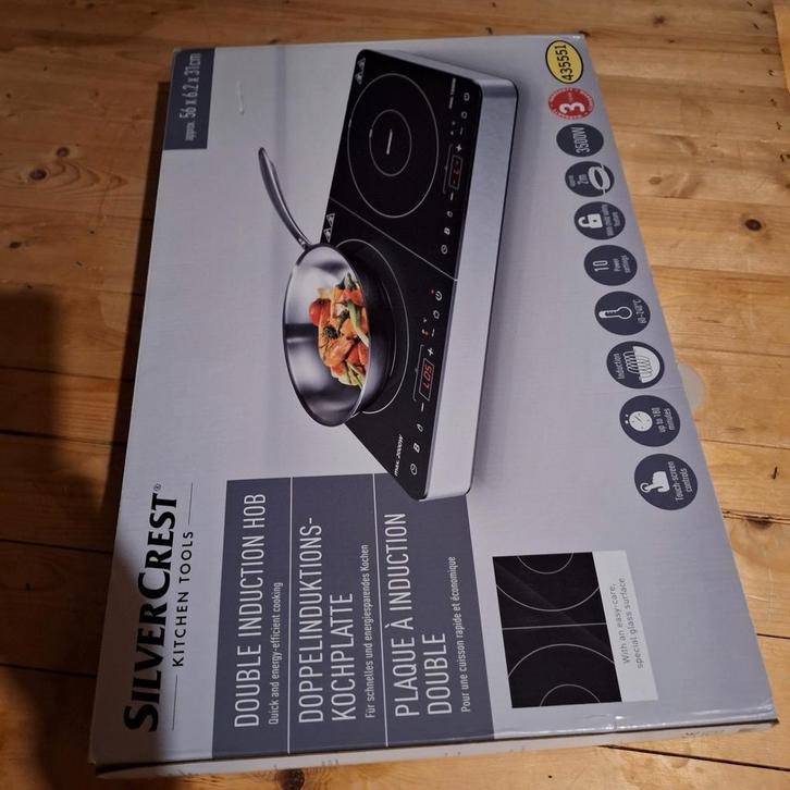 Silvercrest Dubbele Inductiekookplaat - Nieuw in doos!, Witgoed en Apparatuur, Kookplaten, Nieuw, Vrijstaand, Inductie, 3 kookzones of minder