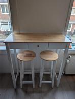 SoBuy Bar met 2 Krukken, Gebruikt, Met voetsteun, Ophalen of Verzenden, 90 cm of meer