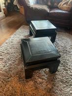 Set van 2 echte zware handgemaakte Chinese tafeltjes, Huis en Inrichting, Tafels | Salontafels, Ophalen of Verzenden, Rond, Minder dan 50 cm