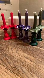 Mini kaarsen standaartjes met kransje, Huis en Inrichting, Woonaccessoires | Kandelaars en Kaarsen, Overige materialen, Ophalen of Verzenden