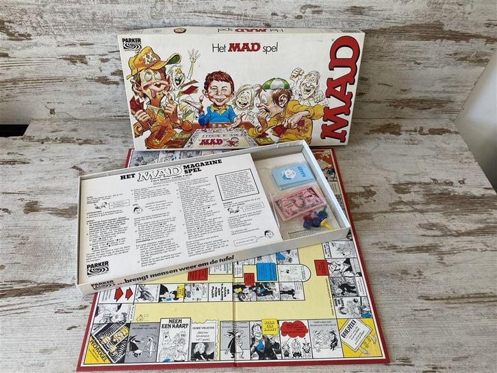 het mad spel Parker [s510], Hobby en Vrije tijd, Gezelschapsspellen | Bordspellen, Zo goed als nieuw, Ophalen of Verzenden