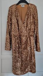 WE jurk met pailletten - Maat M, Kleding | Dames, Jurken, Maat 38/40 (M), Bruin, WE, Ophalen of Verzenden