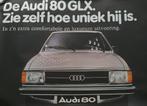 Poster - Audi 80 GLX, 1978, Verzamelen, Deurposter of groter, Rechthoekig Liggend, Ophalen of Verzenden, Zo goed als nieuw