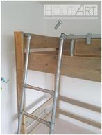 Hoogslaper steigerhout met steigerbuistrap, Hoogslaper, Info@hout-art.nl, Nieuw, Ophalen of Verzenden