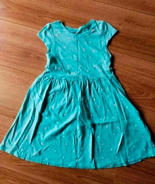 Zgan! Lief mintgroen jurkje met hartjes van H&M. Mt 110/116, Kinderen en Baby's, Kinderkleding | Maat 110, Zo goed als nieuw, Meisje