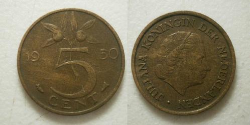 Juliana 5 cent 1950, Postzegels en Munten, Munten | Nederland, Losse munt, 5 cent, Koningin Juliana, Ophalen of Verzenden
