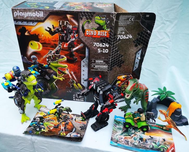 2 PLAYMOBIL Dino T-Rex  71183 en 70624 prehistorie avontuur, Kinderen en Baby's, Speelgoed | Playmobil, Gebruikt, Ophalen of Verzenden