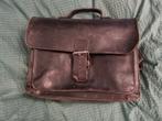 echt leer, Sieraden, Tassen en Uiterlijk, Tassen | Schooltassen, Gebruikt, Zwart, Aktetas of Boekentas, Ophalen of Verzenden