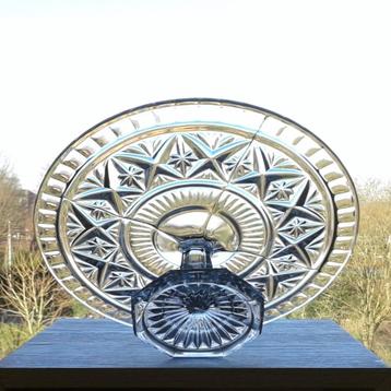 Taartschaal Kristal Art Deco Vintage beschikbaar voor biedingen