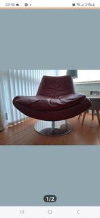 Munich Stoel met Voetenbank - Lederen Kussen, Ophalen of Verzenden