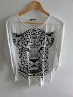Witte trui panter Yessica, Maat 38/40 (M), Ophalen of Verzenden, Zo goed als nieuw, Wit