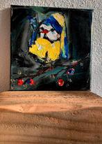 Pimpelmees ~Vogel meisje met de parel~kleintje kunst~atelier, Ophalen of Verzenden, Zo goed als nieuw, Schilderij, Minder dan 50 cm