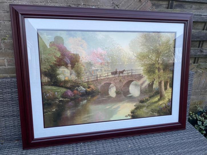 Zeer groot Thomas Kinkade schilderij met COA, Antiek en Kunst, Kunst | Schilderijen | Klassiek, Ophalen of Verzenden