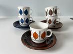 Upsala Ekeby Gefle 5 Kopjes & Schotels scandinavisch servies, Gebruikt, Ophalen of Verzenden, Overige stijlen, Kop(pen) en/of Schotel(s)