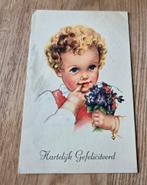 Kindje met bosje viooltjes, Verzenden, 1960 tot 1980, Gelopen, Kinderen